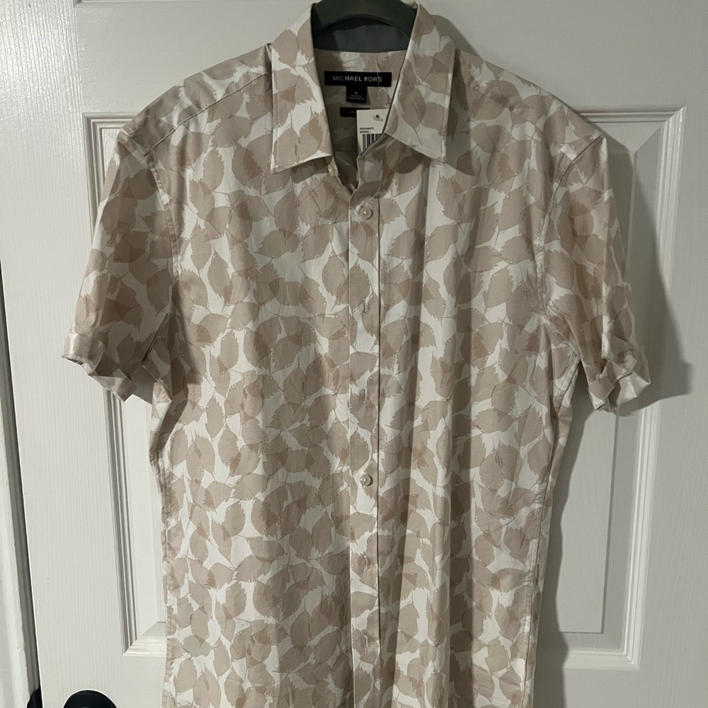 Michael Kors Tan Casual Button Down Shirt